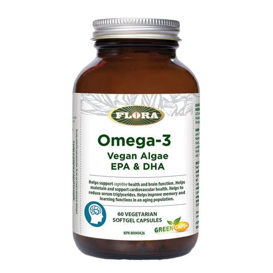 Flora Omega-3 Vegan Algae EPA and DHA.