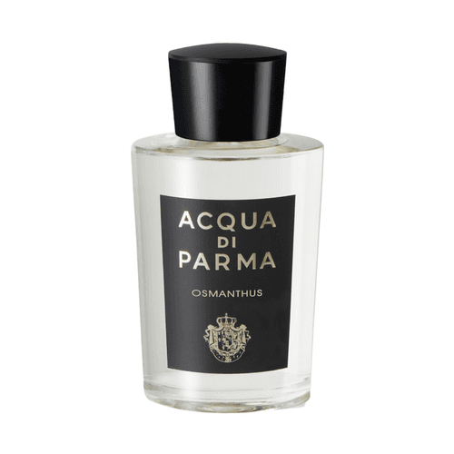 تتميز زجاجة عطر Acqua Di Parma Osmanthus بملصق وغطاء أسود أنيق. عطر رجالي فاخر بنكهات الحمضيات والأوسمانثوس.