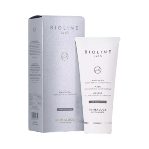 Bioline PRIMALUCE マスク ブライトニング イルミネーティング、100 ml/3.4 液量オンス フェイス マスクは、コラーゲンが豊富なフォーミュラで、明るく均一なトーンの肌を実現します。