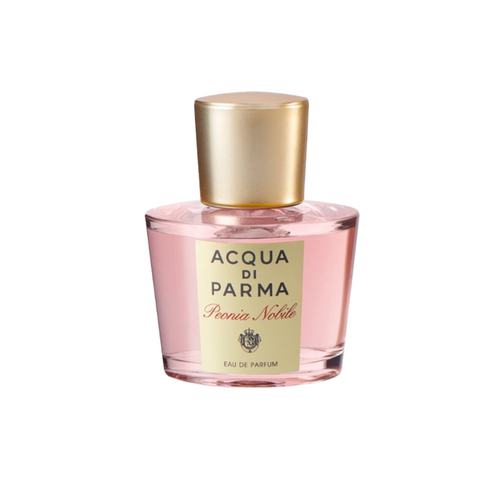 女性用フレグランス: シックなピンクのフラコンに入ったアクア ディ パルマ ピオニア ノービレ EDP 100ml。ギフトや個人的な贅沢な香りのコレクションに最適です。