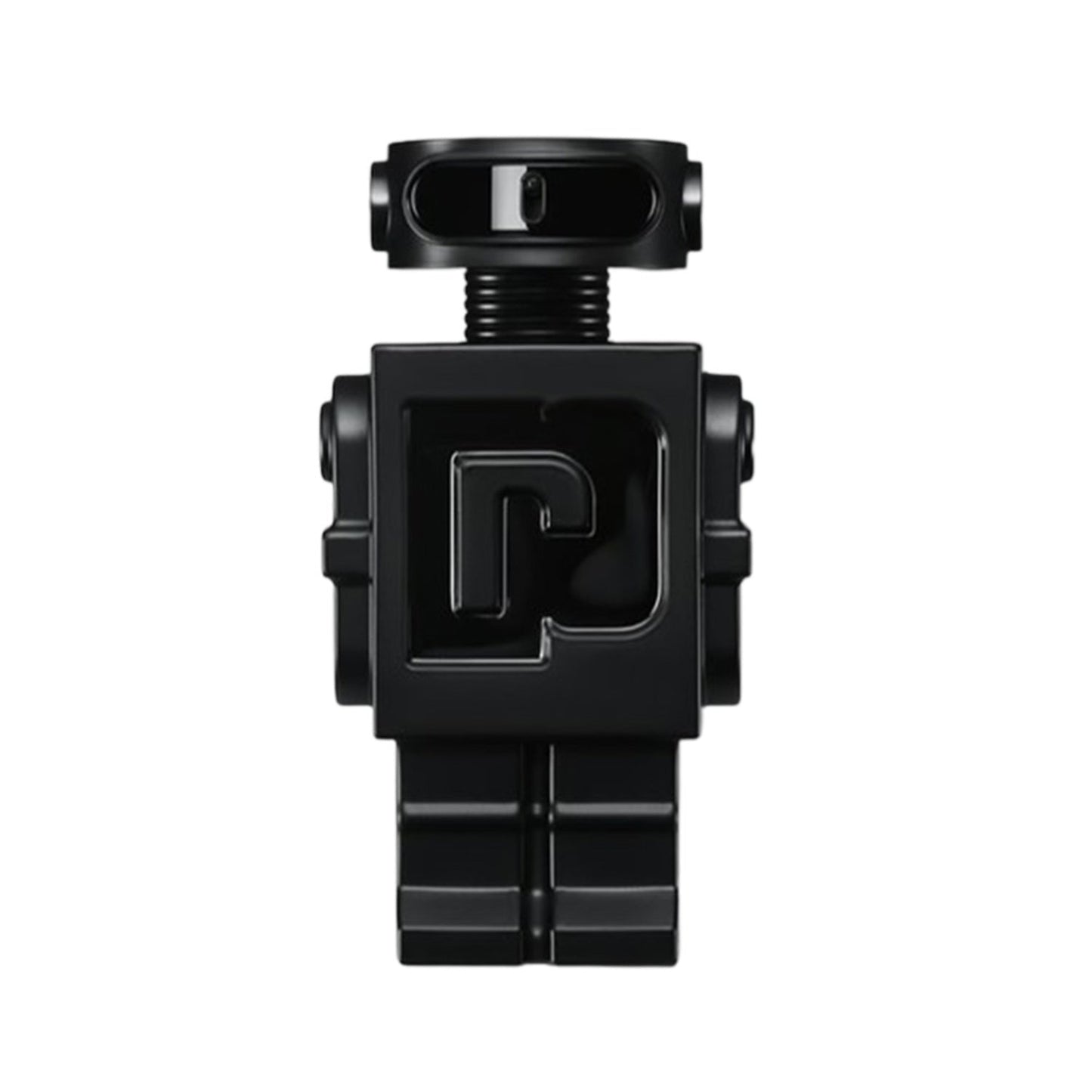 Paco Rabanne Phantom Parfum in a sleek black robot-shaped bottle, a bold men's fragrance with lavender, vanilla, and vetiver notes.