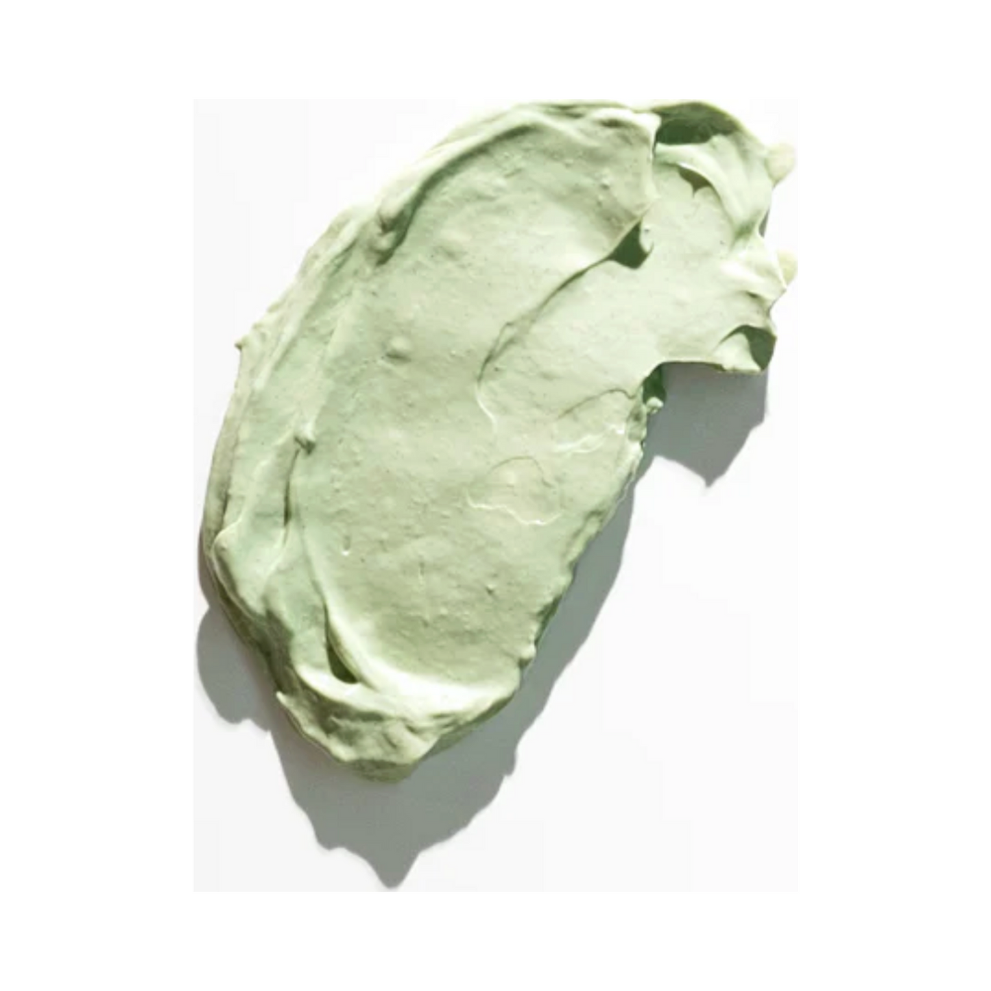Close-up of Green Envee Potent C Superfood Masque texture, a smooth green clay blend formulated to even skin tone and soothe blemishes.