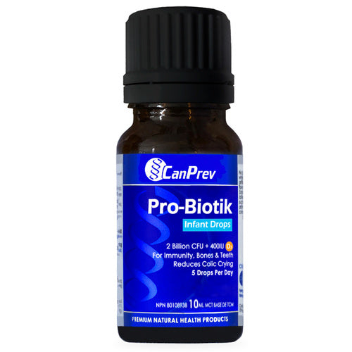 CanPrev Pro-Biotik Drops - Βρεφική φόρμουλα προβιοτικών για υγιή πέψη και μειωμένους κολικούς, εμπλουτισμένη με βιταμίνη D3 για ισχυρή ανάπτυξη.