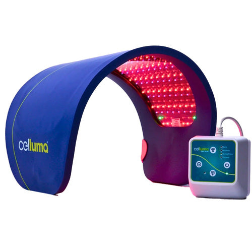 Herramienta LED para el cuidado de la piel Celluma Pro Plus con diseño flexible para tratamiento profesional de arrugas, acné y dolor, ideal para uso doméstico o en spa.