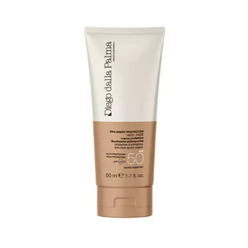 Cream Protective Illuminating Anti-Dark Spot SPF50 מבית דייגו דלה פלמה, קרם הגנה לפנים המכוון לאדמומיות וקמטוטים, אריזת 50 מ"ל.