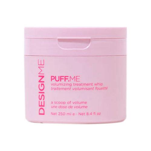 DESIGNME Puff.Men שוט לטיפול בנפח, מיכל 250 מ"ל שנוסח להגברת נפח וצפיפות השיער עם תערובת במבוק וחומצה היאלורונית.