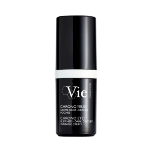 Chrono Eyes Wrinkle Cream frá Vie Collection dregur úr fínum línum, þrotum undir augum og dökkum bauga; tilvalið fyrir húðvörur gegn öldrun.