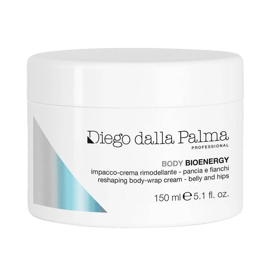 Diego dalla Palma Professional Reshaping Body Wrap Cream for belly and hips in 150 ml jar, designed to sculpt and reduce inches with sauna effect.