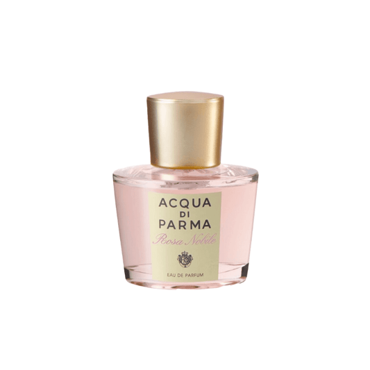 Acqua Di Parma Rosa Nobile EDP 100 ml parfumeflaske med guldhætte, med noter af rose, mandarin og bergamot til kvinder.