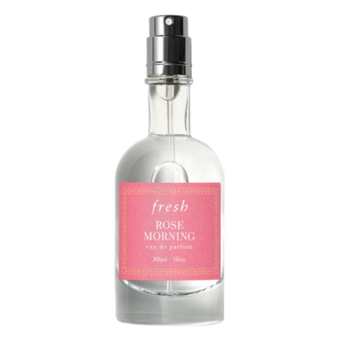 Fresh Rose Morning Eau de Parfum 30 מ"ל בבקבוק זכוכית שקופה עם תווית ורודה, ניחוח ורדים חושני מבית eSkinCareStore.