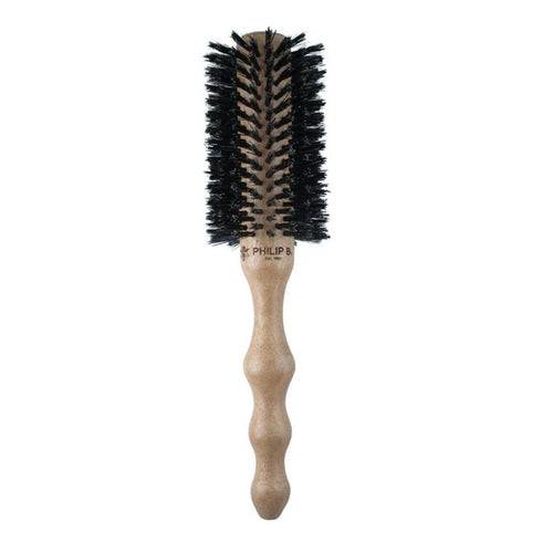 フィリップBボタニカルラウンドヘアブラシ、磨かれたマホガニーハンドル