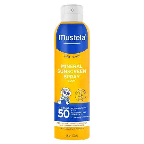 Mustela SPF 50 رذاذ واقية من الشمس المعدنية