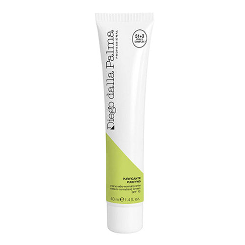 Sebum Normalising Day Cream SPF15 by Diego dalla Palma, face cream for oily skin in sleek white and green packaging. Shop online at eSkinStore Singapore.