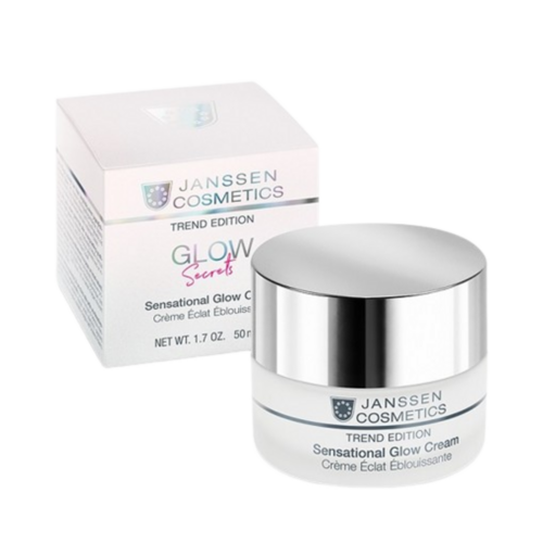 Janssen Glow Cream - טיפוח עור קורן | הידרציה כפולה בצנצנת 50 מ"ל עם אריזה, מושלמת לטיפול בעור יבש עם אלוורה וחמאת שיאה.