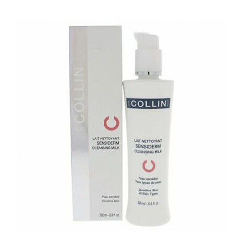 GM Collin Sensiderm Cleansing Milk med pumpedispenser og boks, egnet for alle hudtyper og ideell for daglig ansiktsrens.