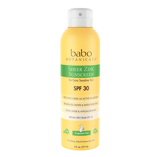 Babo Botanicals Sheer Zinc Sunscreen Spray SPF 30 - Fragrance Free