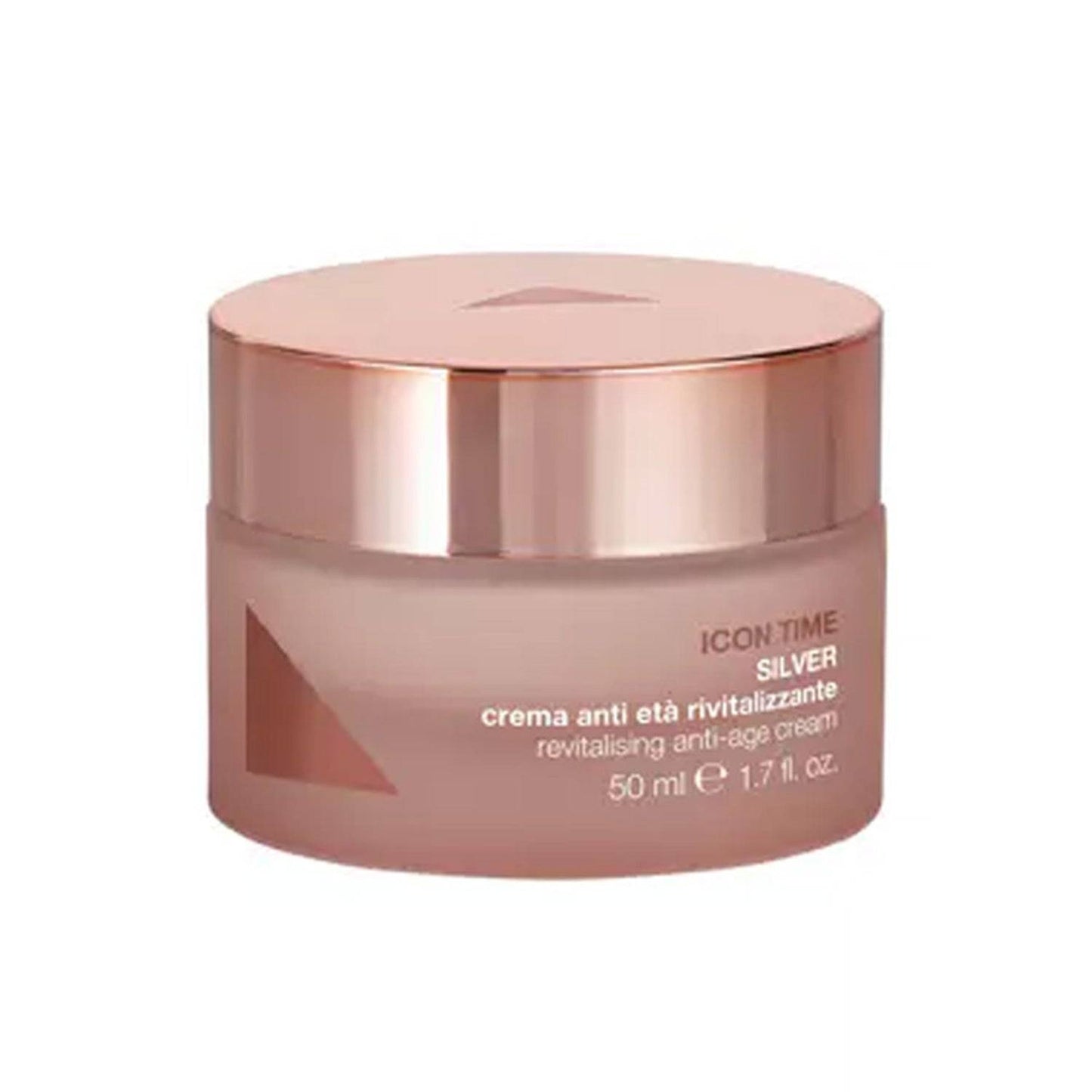 Diego dalla Palma Professional Silver Revitalizing Anti-Age Cream i en 50 ml rosa gullkrukke, ideell for fine linjer og hudfasthetsproblemer.