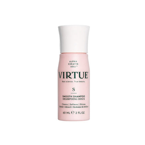 Virtue Smooth Shampoo 60ml compact bottle for smoothing and cleansing hair. Great for personal care routines and travel-friendly use.