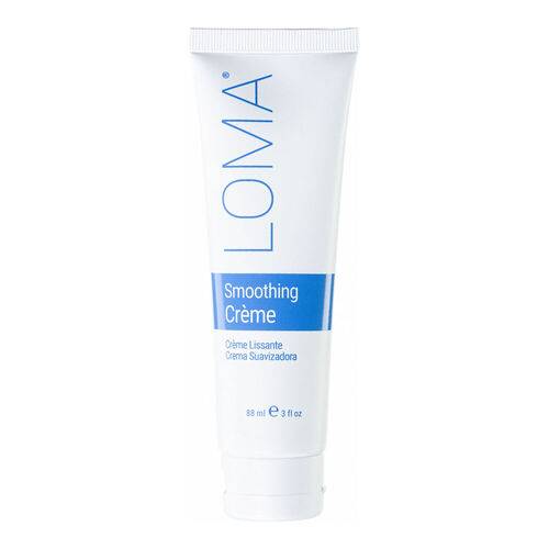 Loma Organics Smoothing Creme בגודל טיולים, שפופרת לבנה בגודל 88 מ"ל/3 fl oz, מוצר עיצוב שיער בעל אחיזה קלה עם מרכיבים טבעיים משפרי ברק.