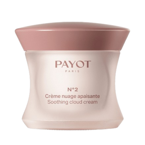Payot Cloud Cream N°2 in elegant pink packaging. Face cream enriched with beeswax, jojoba, and milk protein for calming skin care routine.