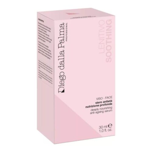 Retail box of Diego dalla Palma Soothing Serum - Anti-Ageing, highlighting its deeply nourishing and wrinkle-reducing benefits for facial care.