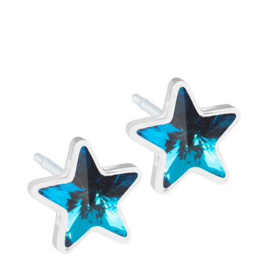 Blomdahl Star Aquamarine - Medical plastic (6mm)