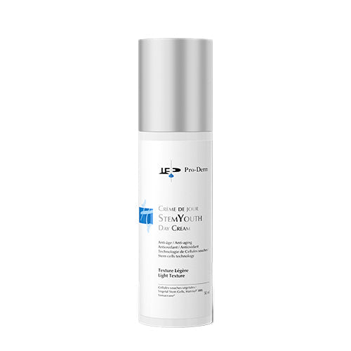 ProDerm Day Cream - Anti-Aging Day Cream with antioxidants and stem cells in a sleek white pump bottle. Ideal for mature skin and daily hydration.