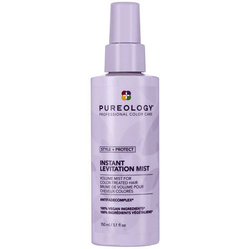 Μπουκάλι Pureology Style + Protect Instant Levitation Mist 150ml για βαμμένα μαλλιά, που προσφέρει 24ωρη αβαρή όγκο και προστασία από τη θερμότητα.