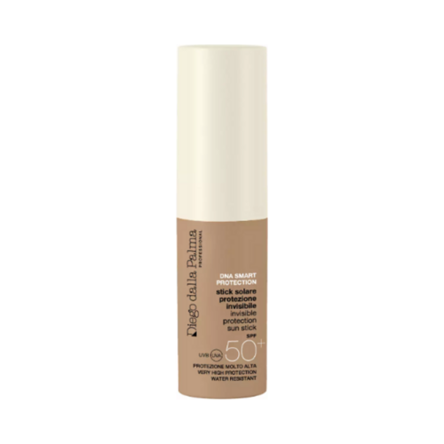 Vista frontal de Diego dalla Palma Sun Stick Tattoo SPF50 en envase beige y blanco, diseñado para la protección solar específica de zonas delicadas.