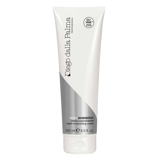 Diego dalla Palma Super Moisturizing Cream 250ml tube with Oli'Vine complex for dry and sensitive skin. Ideal body moisturiser for deep hydration.