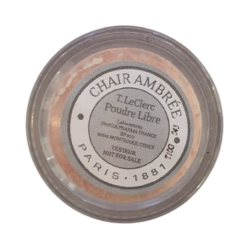 T LeClerc Loose Powder - Chair Ambree in tester packaging, a pinky beige powder foundation for a natural, flawless face makeup finish.