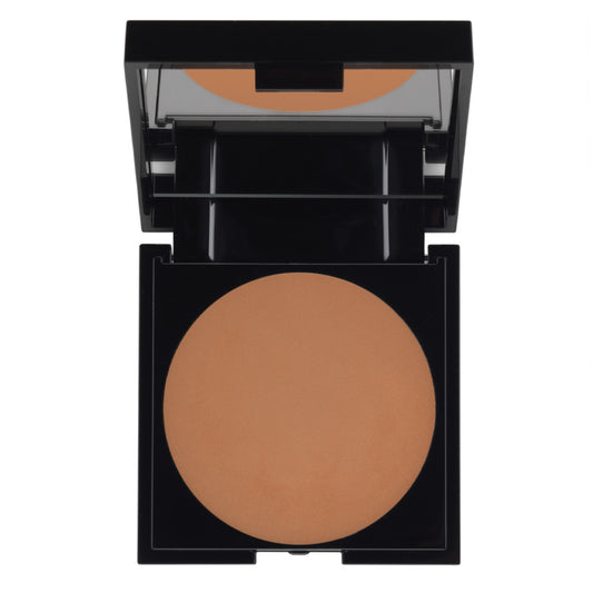 RVB Lab Tanning Cake Bronzer 1 pieza en tono bronce cálido, ideal para realzar el cutis, presentado en un elegante compacto negro en eSkinCareStore.