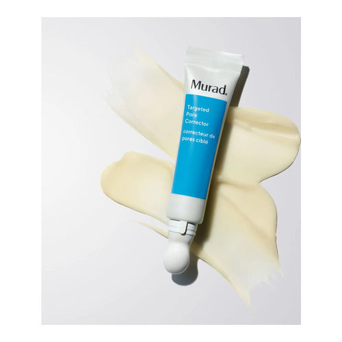 Murad Targeted Pore Corrector - סרום נקבוביות המוצג על רקע קרמי, המדגיש את יתרונות הטיפול שלו לנקבוביות ופגמים גלויים.