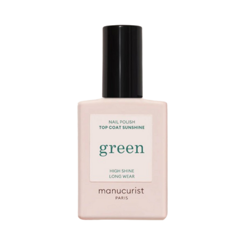 Manucurist Top Coat Sunshine, um top coat para unhas 70% vegetal, projetado para aumentar o brilho e a durabilidade sem lâmpada UV.