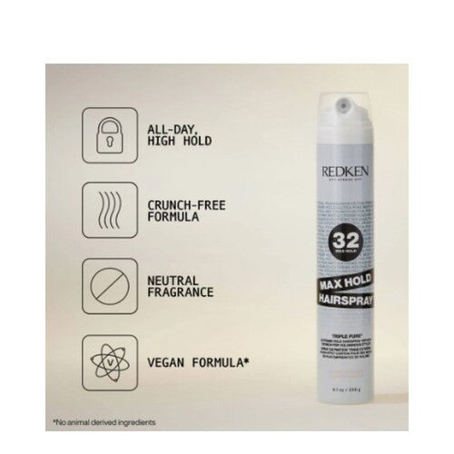Redken Triple Pure 32 Terral Erghrance Max Hold Hairspray