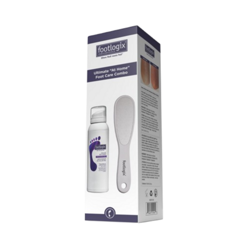 Footlogix Ultimate At Home Foot Care Combo bokssett med hard mykner og fotfil. Effektiv fotpleieløsning i bade- og kroppskategori.