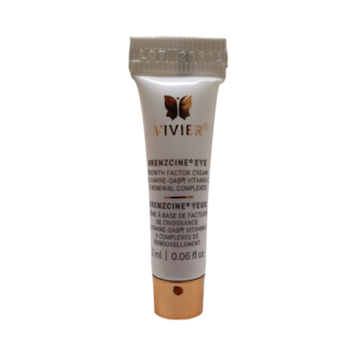 VivierSkin Grenzcine Eye Cream 2ml sample tube, designed to firm, hydrate, and brighten delicate under-eye skin as a free skincare gift.