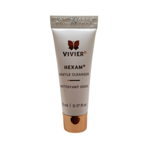 أنبوب عينة VivierSkin HEXAM Gentle Cleanser 5 مل، هدية مجانية لغسول الوجه الذي ينقي البشرة عن طريق إزالة الزيوت والأوساخ. مثالي لأنواع البشرة الحساسة.