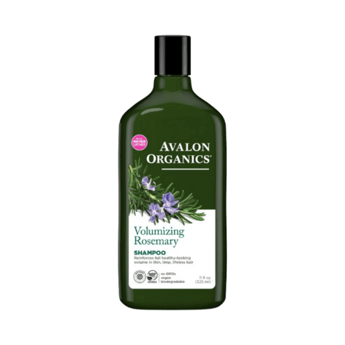 Avalon Organics Volumizing Rosemary Shampoo 11オンスのボトルには、ボリュームを高め、細い髪を自然に洗浄するためにオーガニックローズマリーが豊富に含まれています。