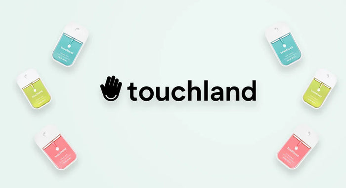 Touchland Sanitizers with logo.