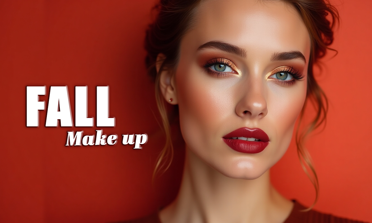 A woman with fall makeup look.