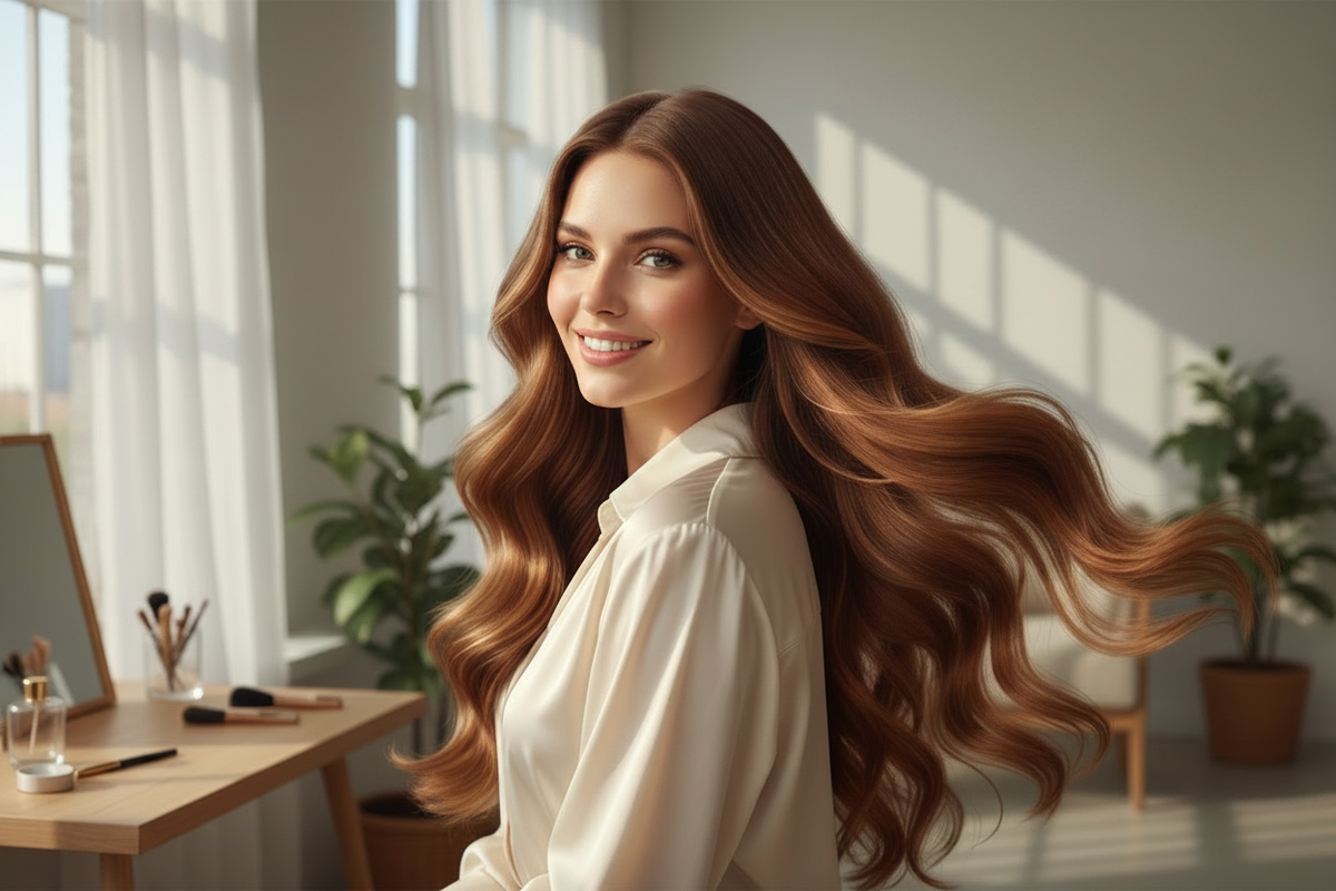 A woman with beautiful hair