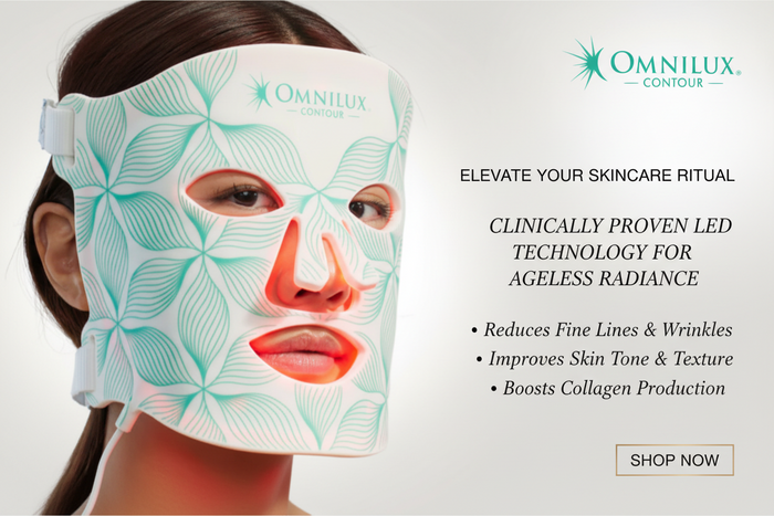 A woman using Omnilux Face Device