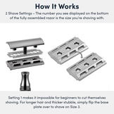 Rockwell 2C Adjustable DE Safety Razor - Gunmetal (2 Settings)