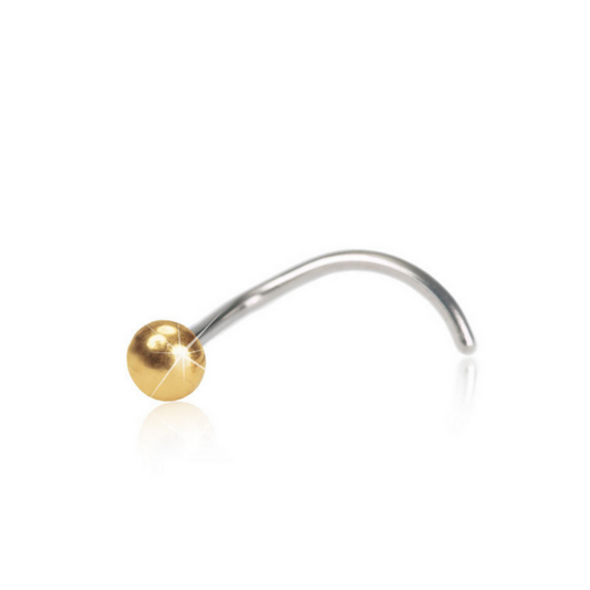Boule de nez Blomdahl - Titane doré (broche de forme incurvée) (3 mm)