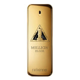 Paco Rabanne 1 Million Elixir Parfum for men in a sleek gold bottle with embossed logo, ideal for a bold and sensual fragrance experience.