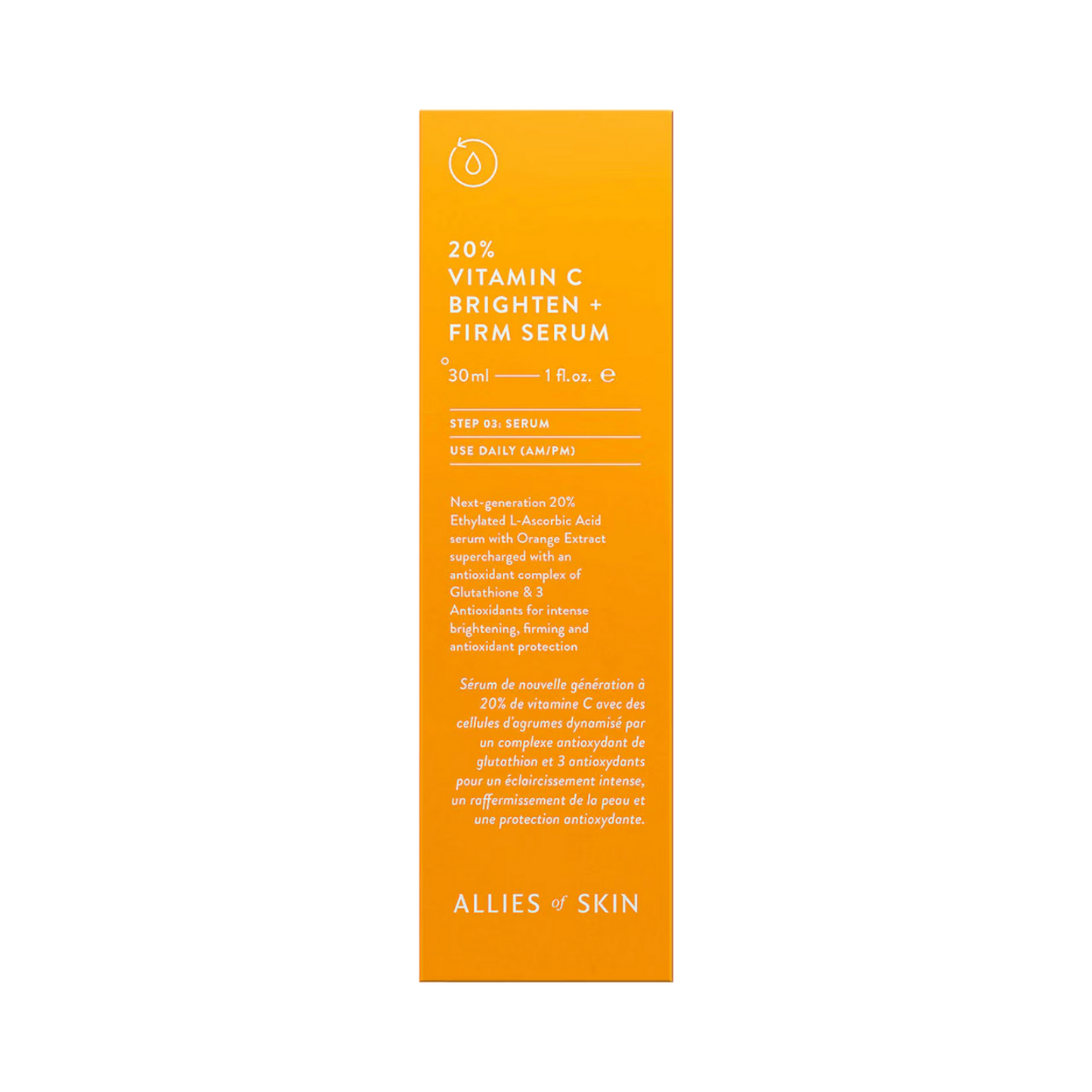 Allierte av hud 20% vitamin C Brighten + fast serum