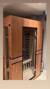 Costway 2-Person Dual Therapy Full Spectrum Infrared Sauna with Red Light Panel, WiFi App Control, Chromotherapy & Bluetooth – Okoume Wood- Fully Loaded Indoor Spa
