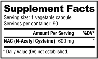 NutraBio NAC (N-Acetyl-Cysteine) 90 Capsules