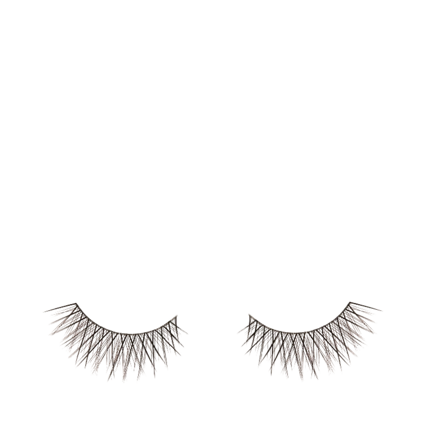 LoveSeen Romy 1 set false eyelashes with a bold, crisscross pattern for a dramatic glam look. Ideal for enhancing eye makeup with volume and flair.